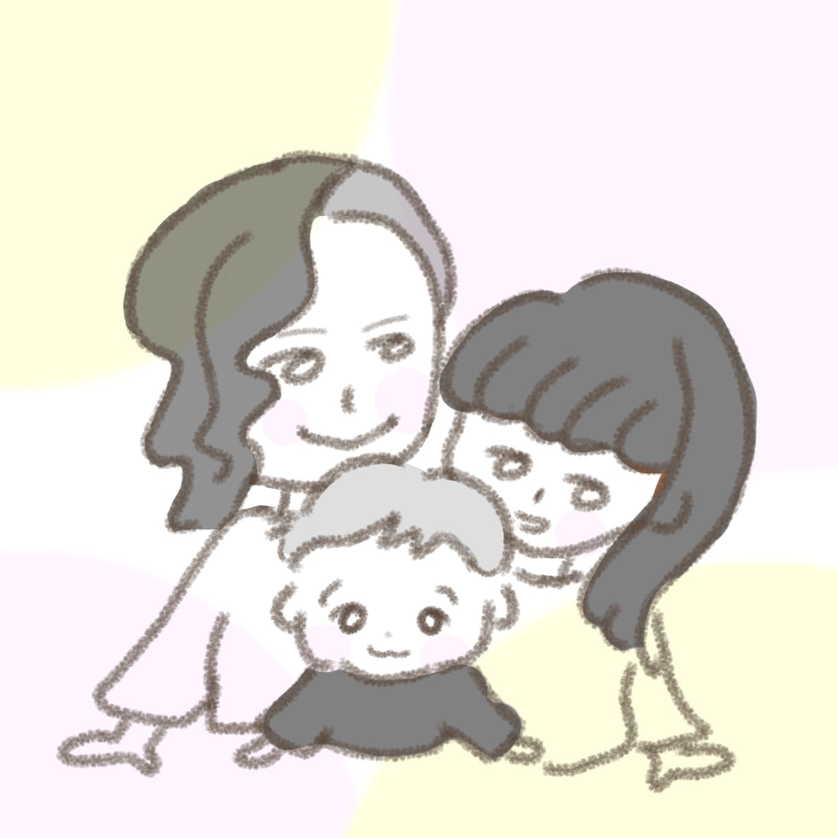 パステルカラーの温かいSNSアイコン描きます ふわっと温もりあるクレヨンタッチがすきな方へのアイコンを。 イメージ2