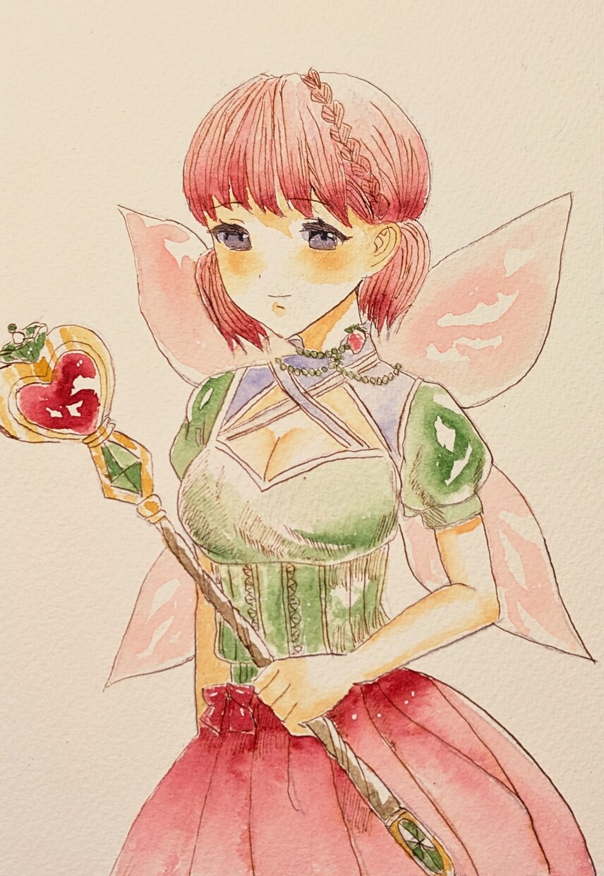 少女のイラストを描きます 透明水彩を使った作品を作ります イメージ3