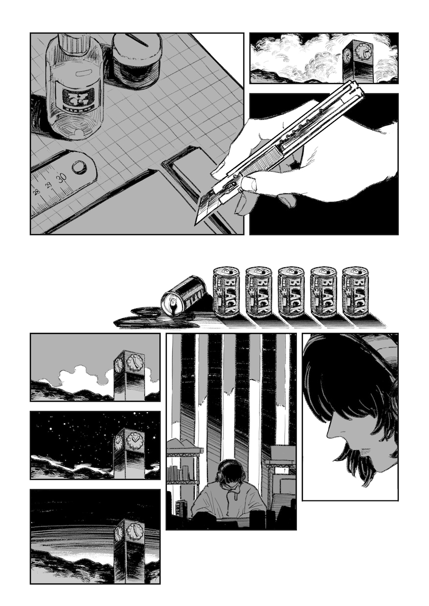漫画形式の雰囲気のあるイラストを描きます 雰囲気や時の流れを感じられるコマ割りや線画 イメージ2