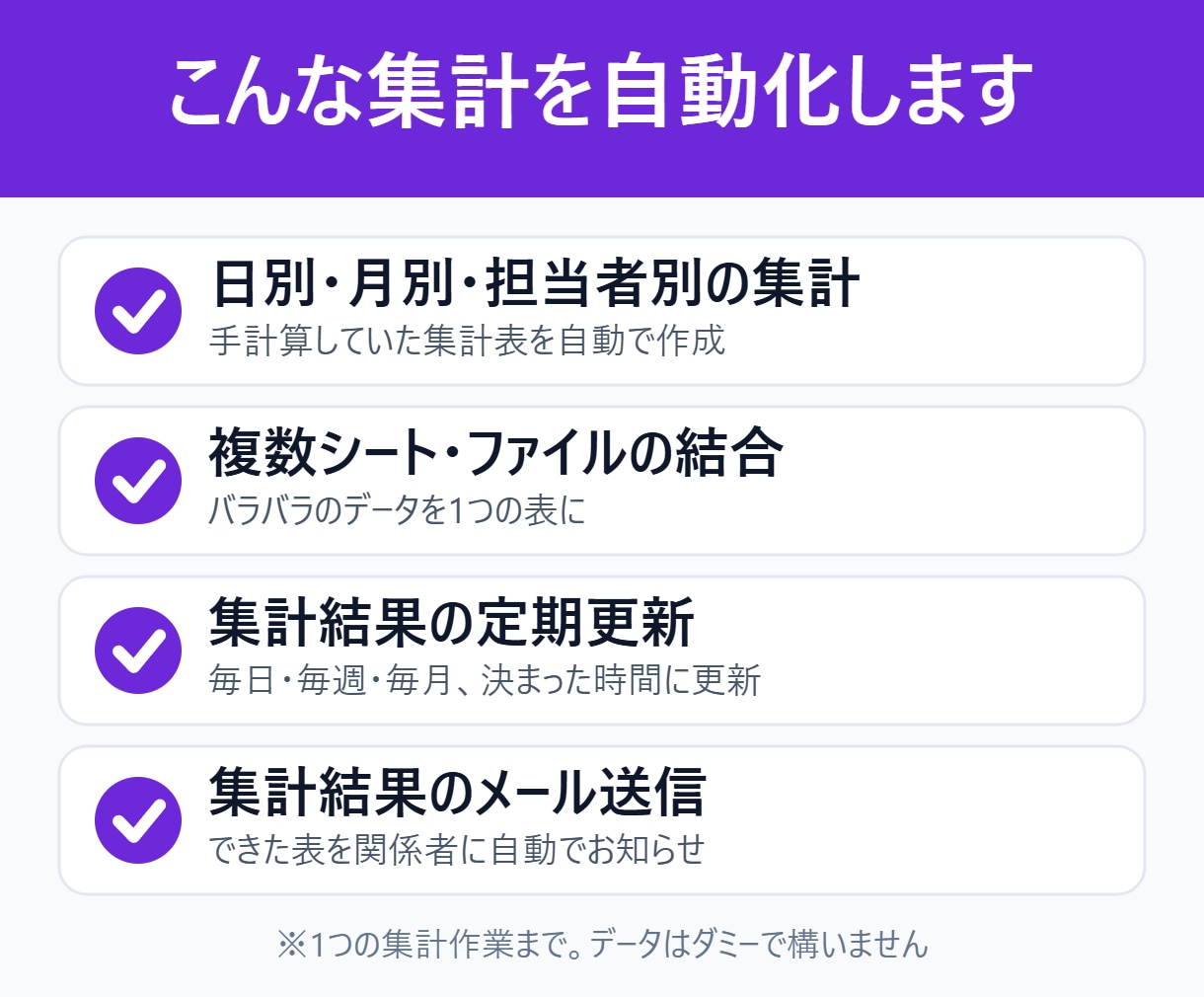 月次・日次の集計作業をGASで自動化します 毎月の集計・レポート作成を自動化｜使い方メモ付き イメージ2