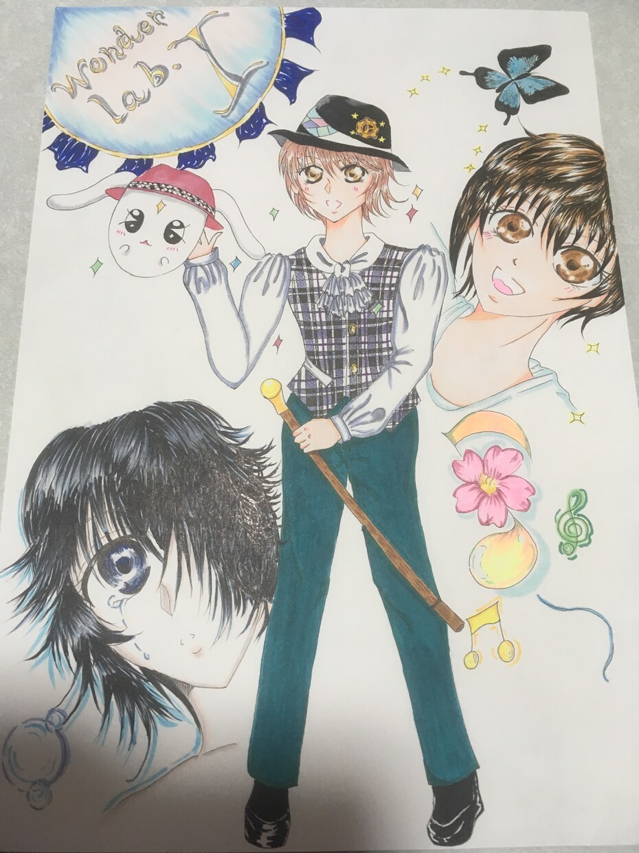 可愛いアナログイラストを描きます 幸せになる 女の子、男の子服のデザイン等デジタルイラスト等 イメージ5