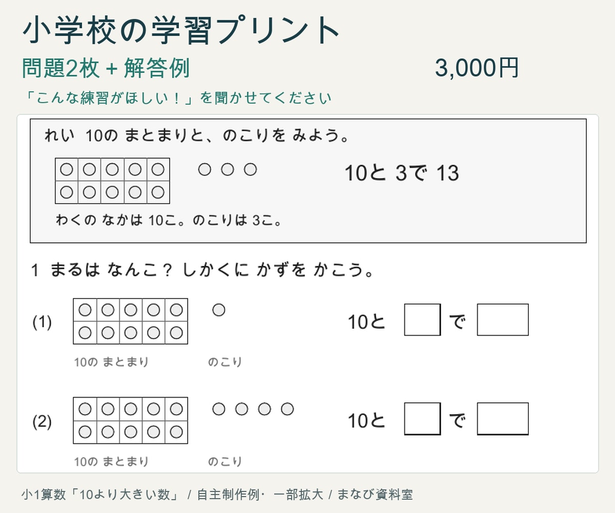 小学校の学習プリントを単元に合わせて作成します ご希望を聞かせてください！問題2枚＋解答例つき イメージ1
