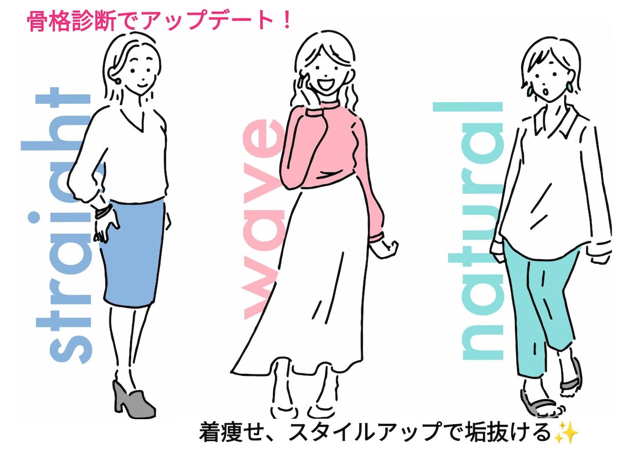 スタイルアップが叶う骨格診断＆コーディネートします 骨格診断士があなたに似合うファッションアイテムをお教えします イメージ2