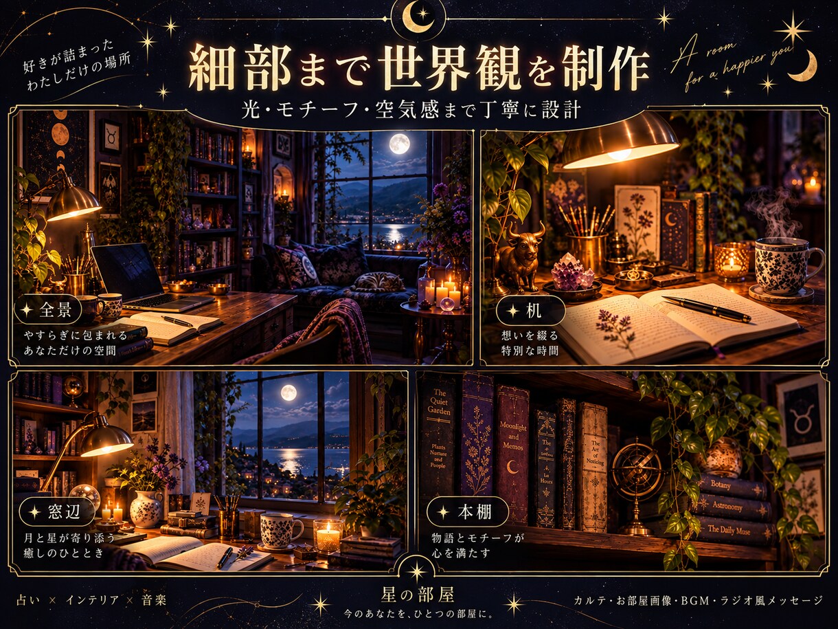 今の貴方を読み解き世界に1つの星の部屋を作ります 「占い×インテリア×音楽で“今のあなた“をひとつの空間に」 イメージ3