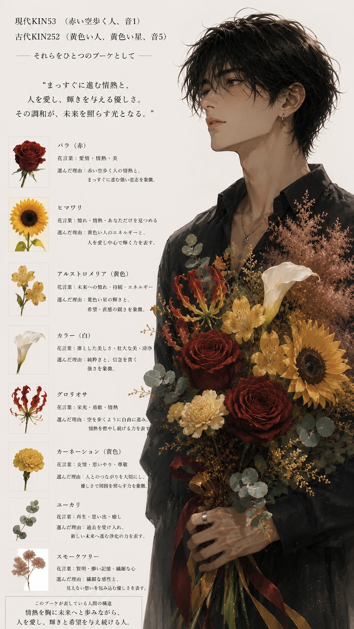 あなたの魅力を花束にしたブーケ鑑定書を作成します 見るたびに、自分が好きになる1枚 イメージ5