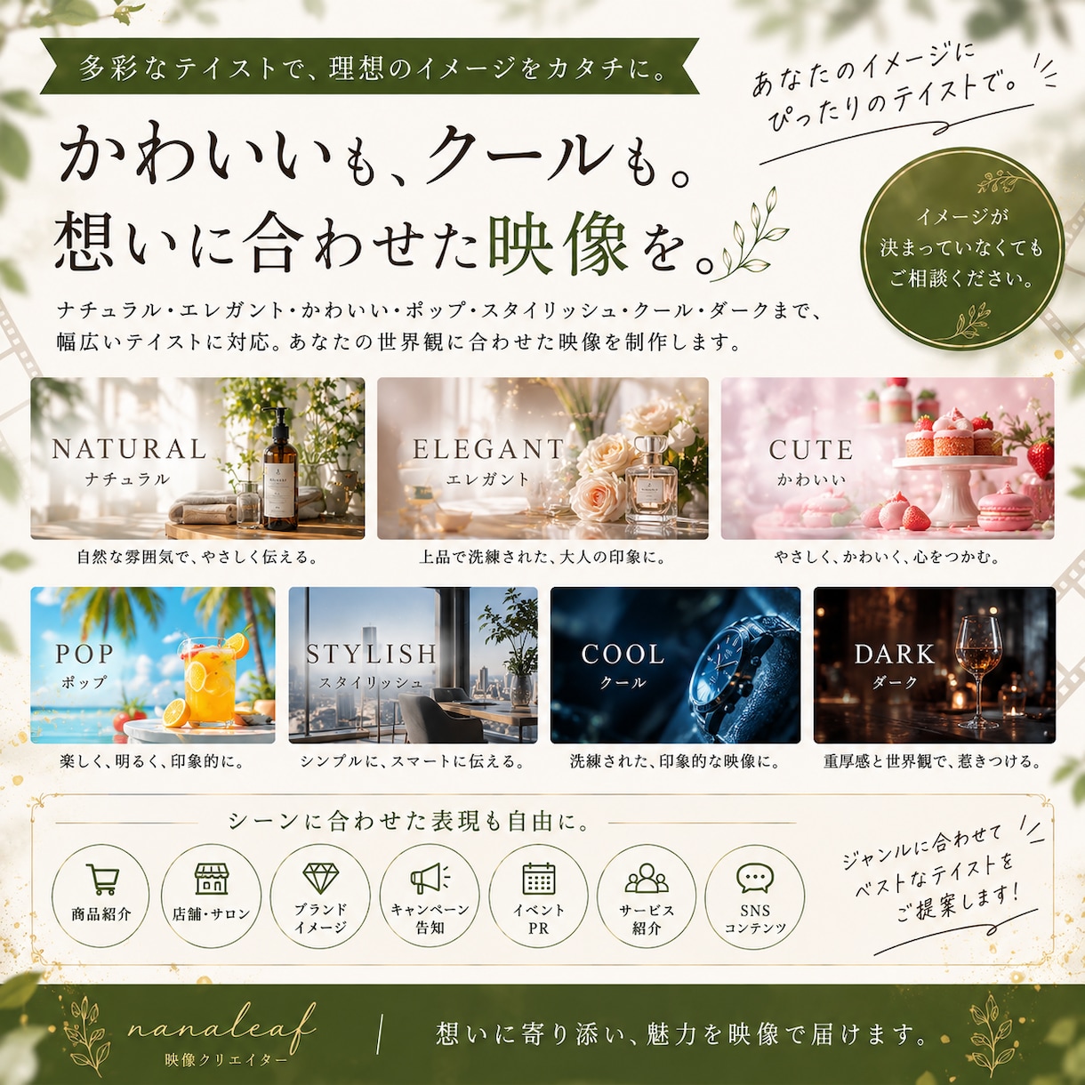 商品・サービスの魅力が伝わるPR動画を制作します 世界観づくりから構成・デザイン・編集までトータルで対応 イメージ6
