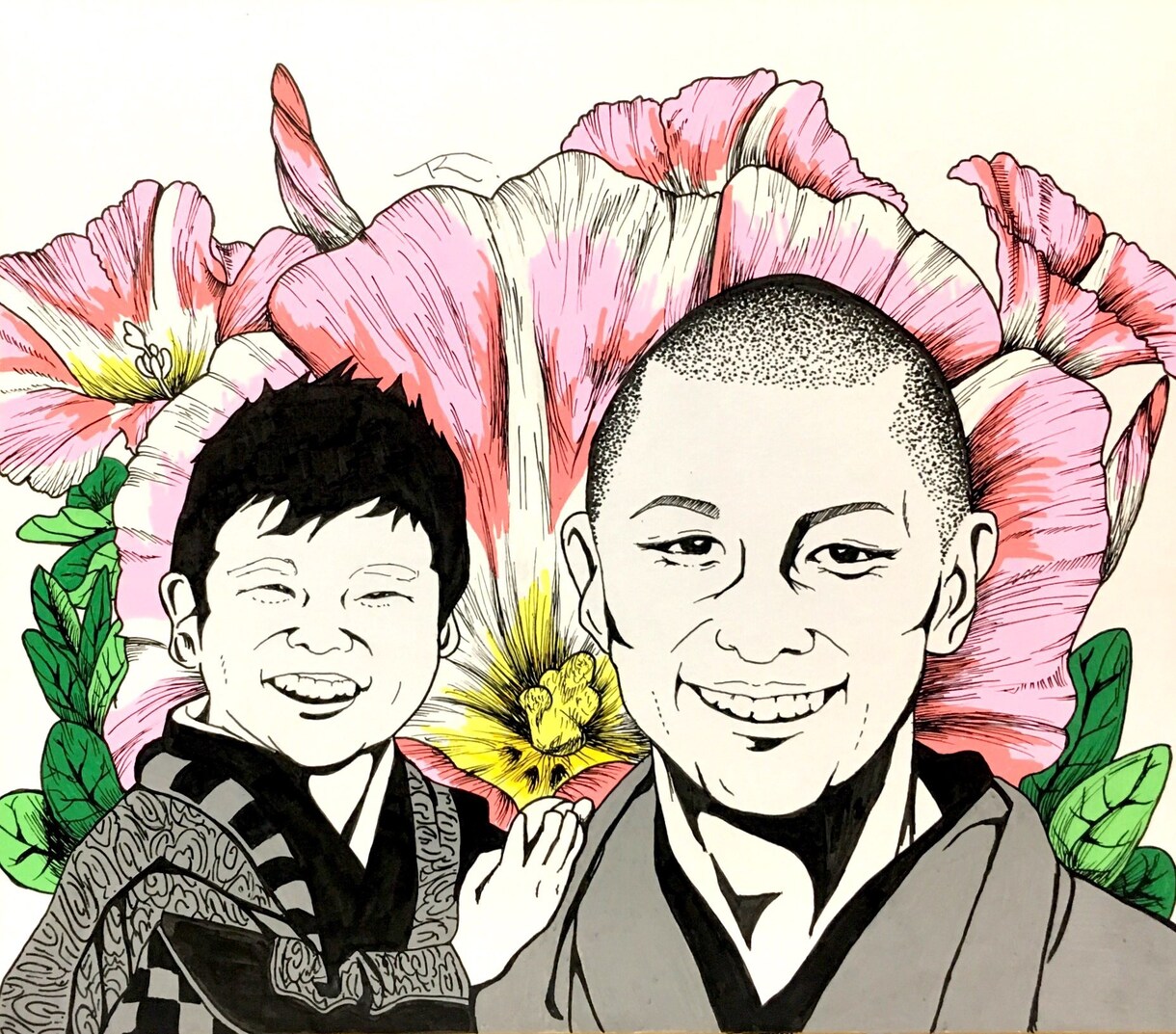 あなたの性格に合ったお花と似顔絵を描きます 似顔絵屋さん。その方の雰囲気をお顔とお花で表現します。 イメージ2
