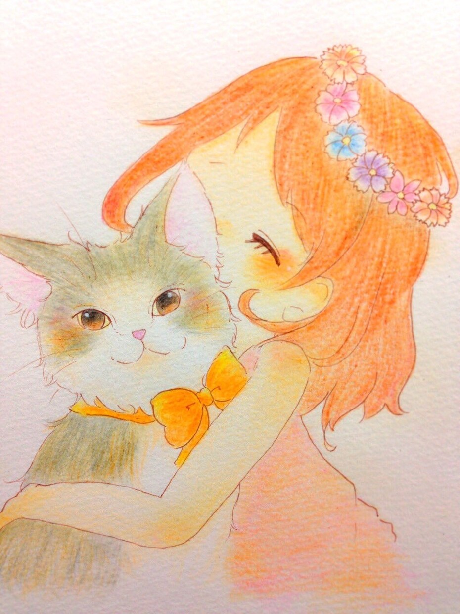 ゆるふわあったかのイラスト描きます ・色鉛筆で描いたゆるい女の子や動物が好きな方へ イメージ2