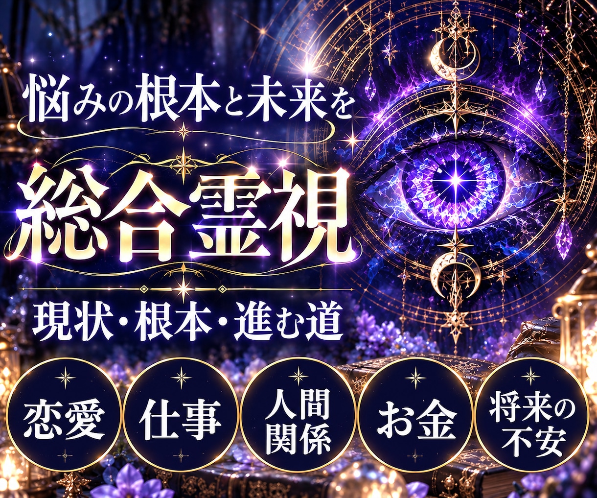 悩みの根本とこれからの未来を総合霊視します 悩みの根本を紐解き、これから進む道を照らします イメージ1