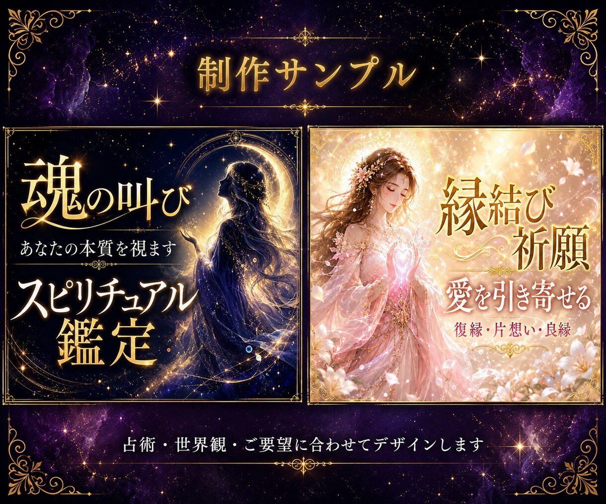 占い・スピ専門｜選ばれるサムネイルを制作します 歴8年マーケターが制作｜2案提案・文言提案込み・最短即日納品 イメージ2