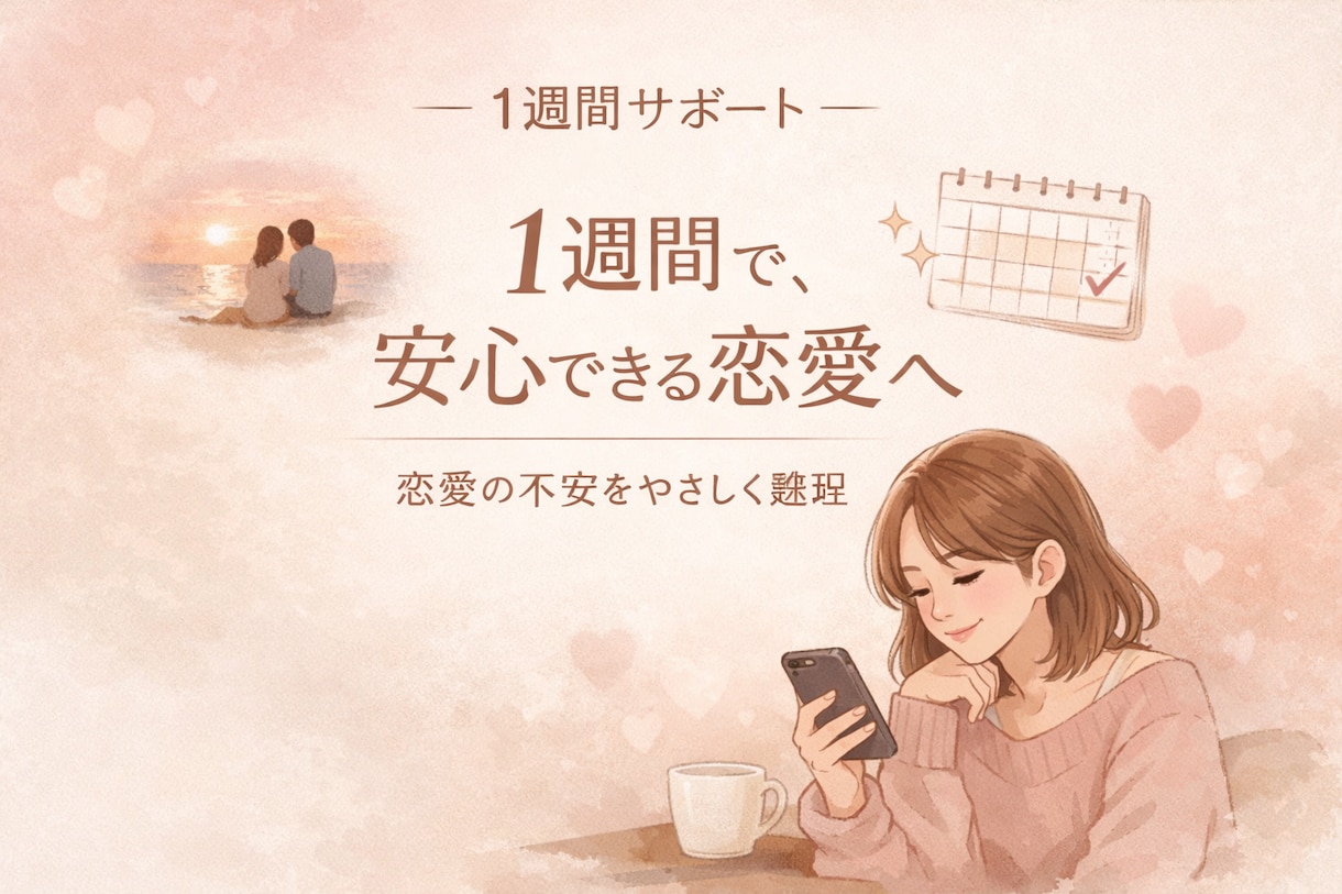 恋愛の不安や依存を安心に変えます 彼の気持ちが不安な恋愛に、安心を イメージ1