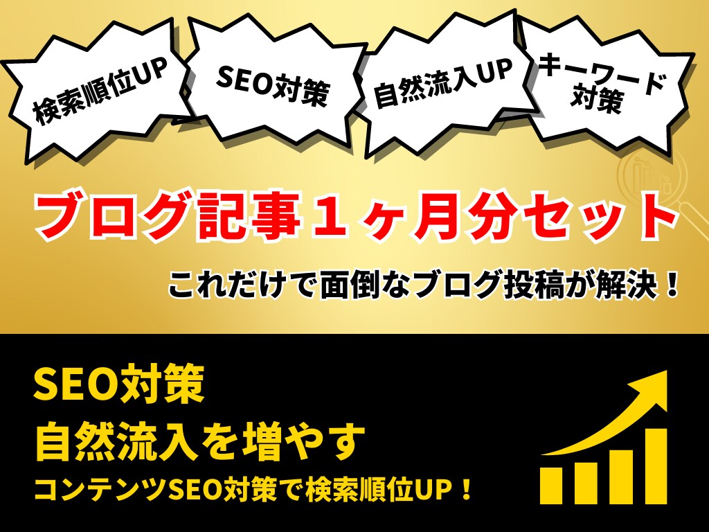 自然流入UP【１ヶ月分】のブログを4記事作成します 検索順位アップ！狙ったキーワードを含んだ効果の高い記事を作成 イメージ1