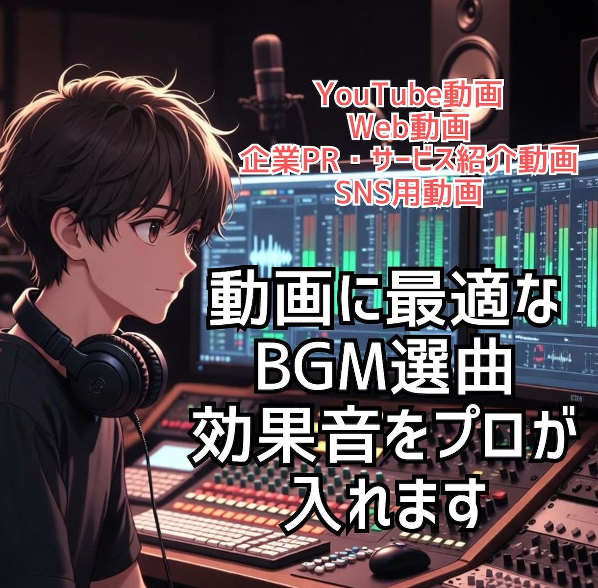 動画に合う選曲・効果音を入れて伝わる音に仕上げます 「なんか物足りない…」動画を、音で一段レベルアップさせます イメージ1