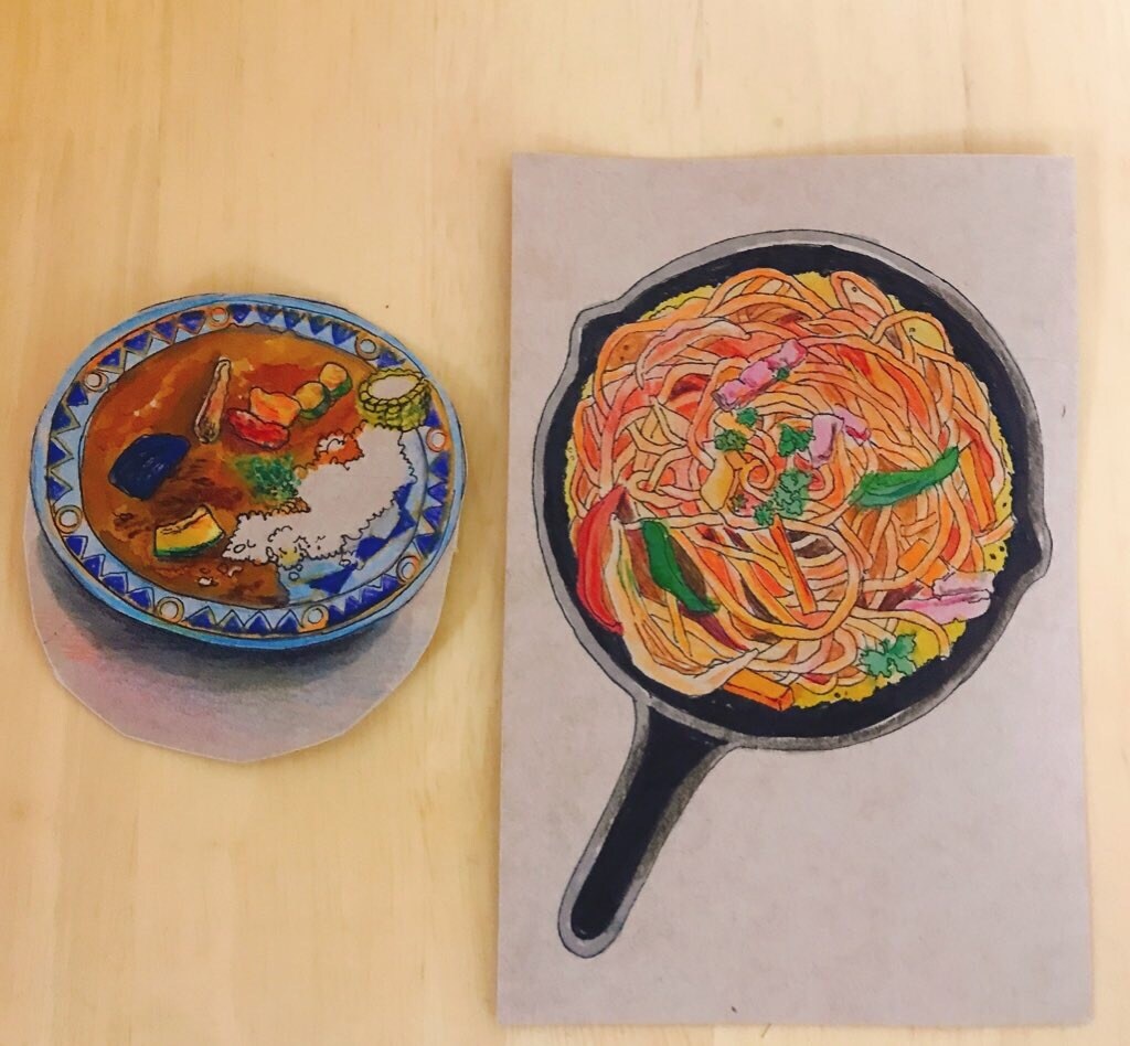 美大生がかわいい料理のイラスト描きます 現役美大生がアナログお料理イラストをお描きします。 イメージ3