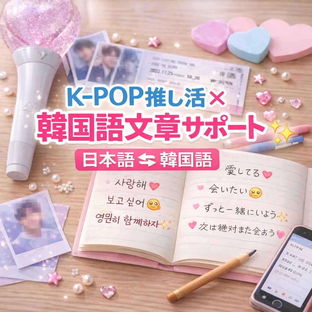 K-POP推し活×韓国語文章サポートします 現オタク目線であなたのオタ活を盛り上げます！ イメージ1