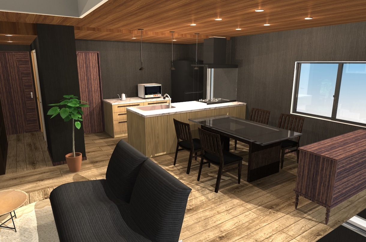 一級建築士が内装検討用の３DCGパースを制作します ～納得のいく家づくりを～複数パターン検討可能 イメージ2