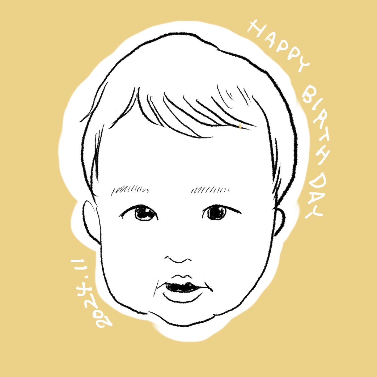 赤ちゃんの似顔絵描きます SNS向けのゆるふわ似顔絵を描きます！セットなら大人もOK イメージ2