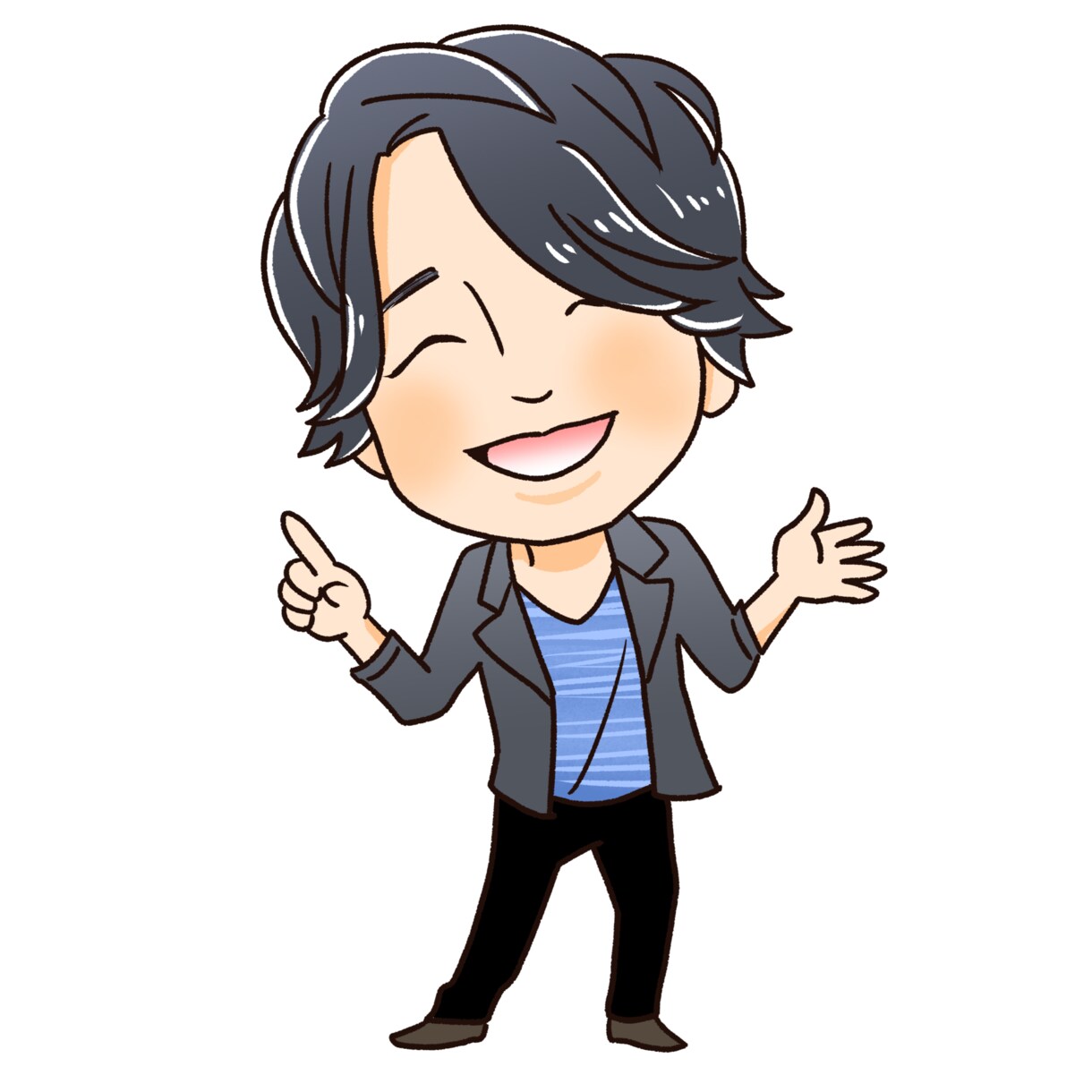 すっきり可愛いデフォルメ！似顔絵制作致します かわいいアニメ風・漫画風似顔絵！アイコンにも イメージ4