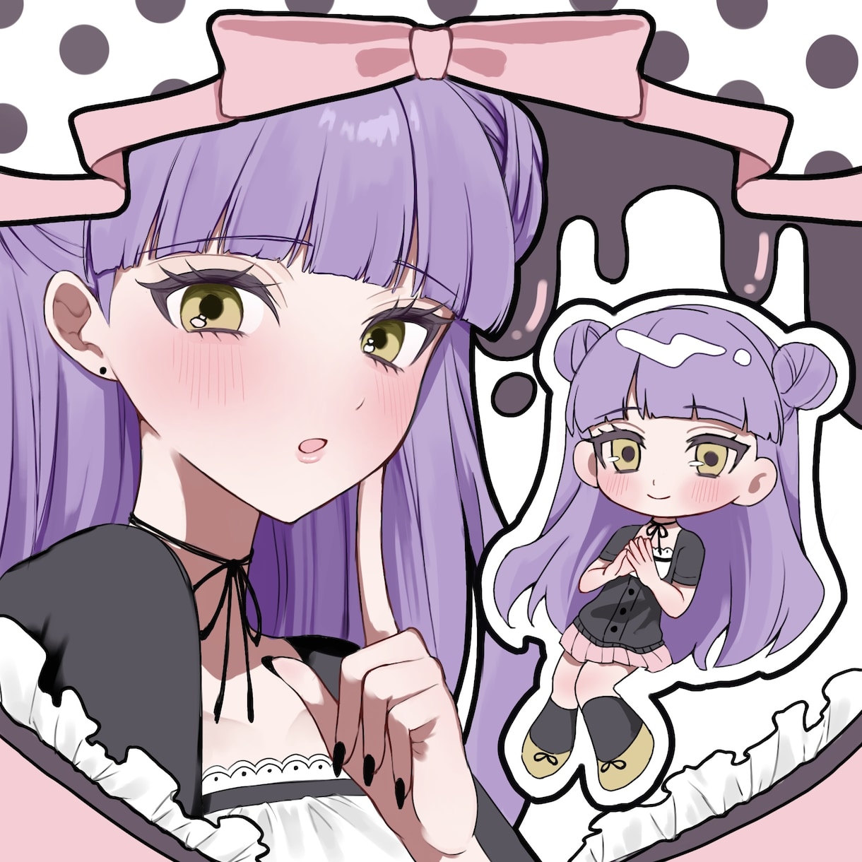 ペア画、オリキャラ、コテキャさん描きます 女の子らしく可愛い雰囲気が得意です♡ イメージ1