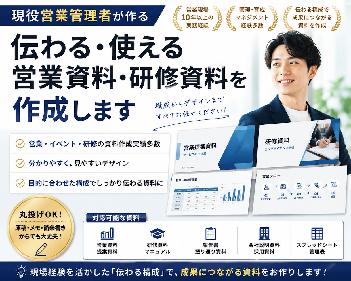 営業資料・研修資料を作成します 箇条書きOK！丸投げ資料作成します イメージ1