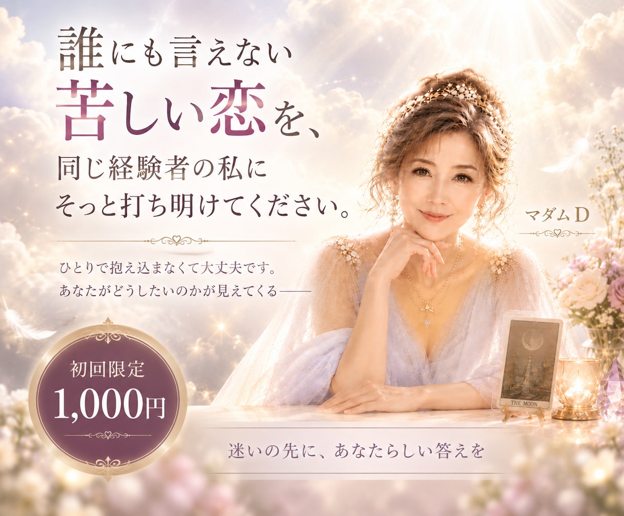 相手の心の底を読み取り、幸せへと導きます 不倫経験者だからこそ分かる、あなたのその不安。 イメージ10