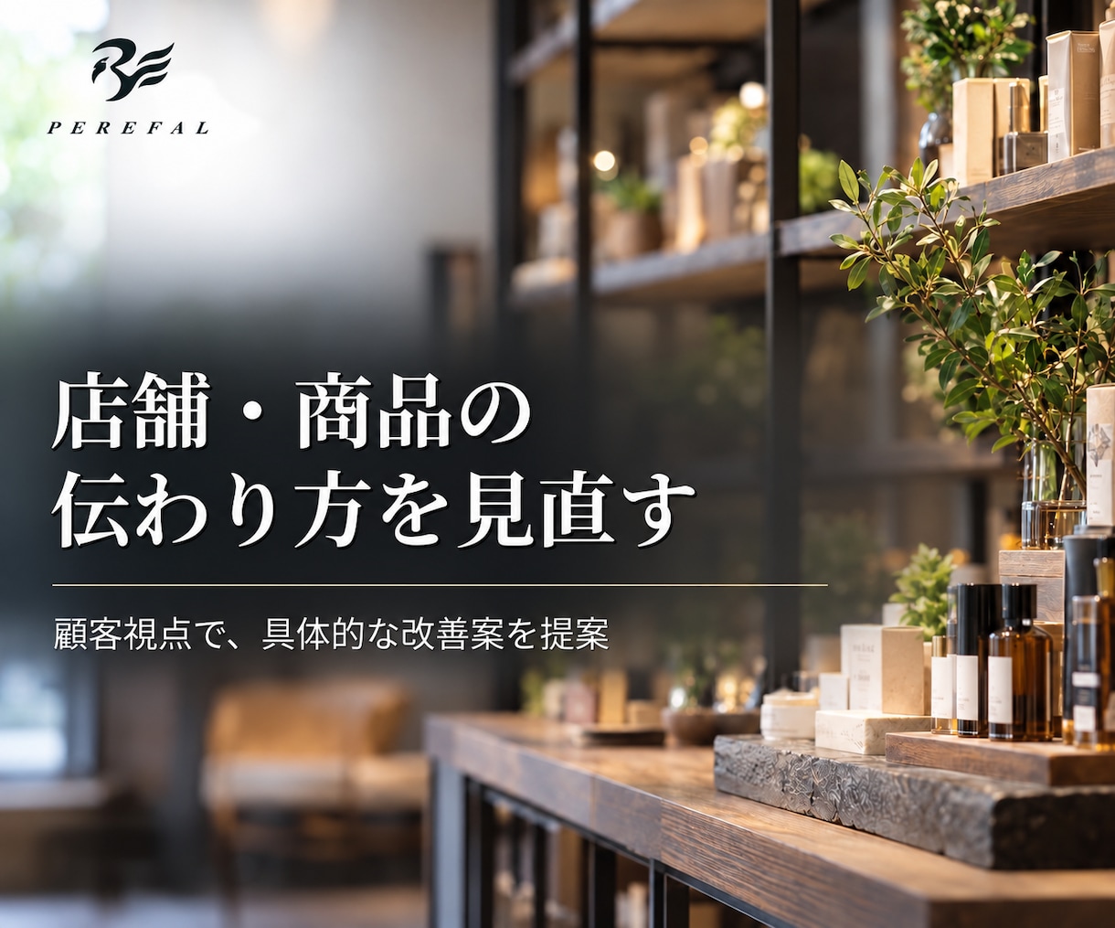 店舗・商品の魅力が伝わる改善案を提案します 顧客の視点から課題を見極め、実行できる改善案に整理します イメージ1