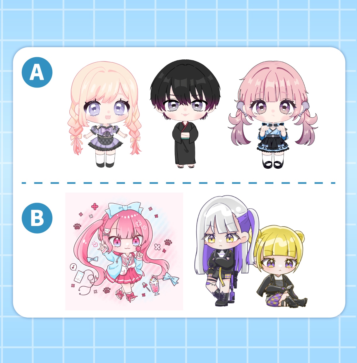 絵柄が選べる！SDイラスト制作いたします SD(デフォルメ)イラスト/ミニキャラ/ちびキャラ イメージ2