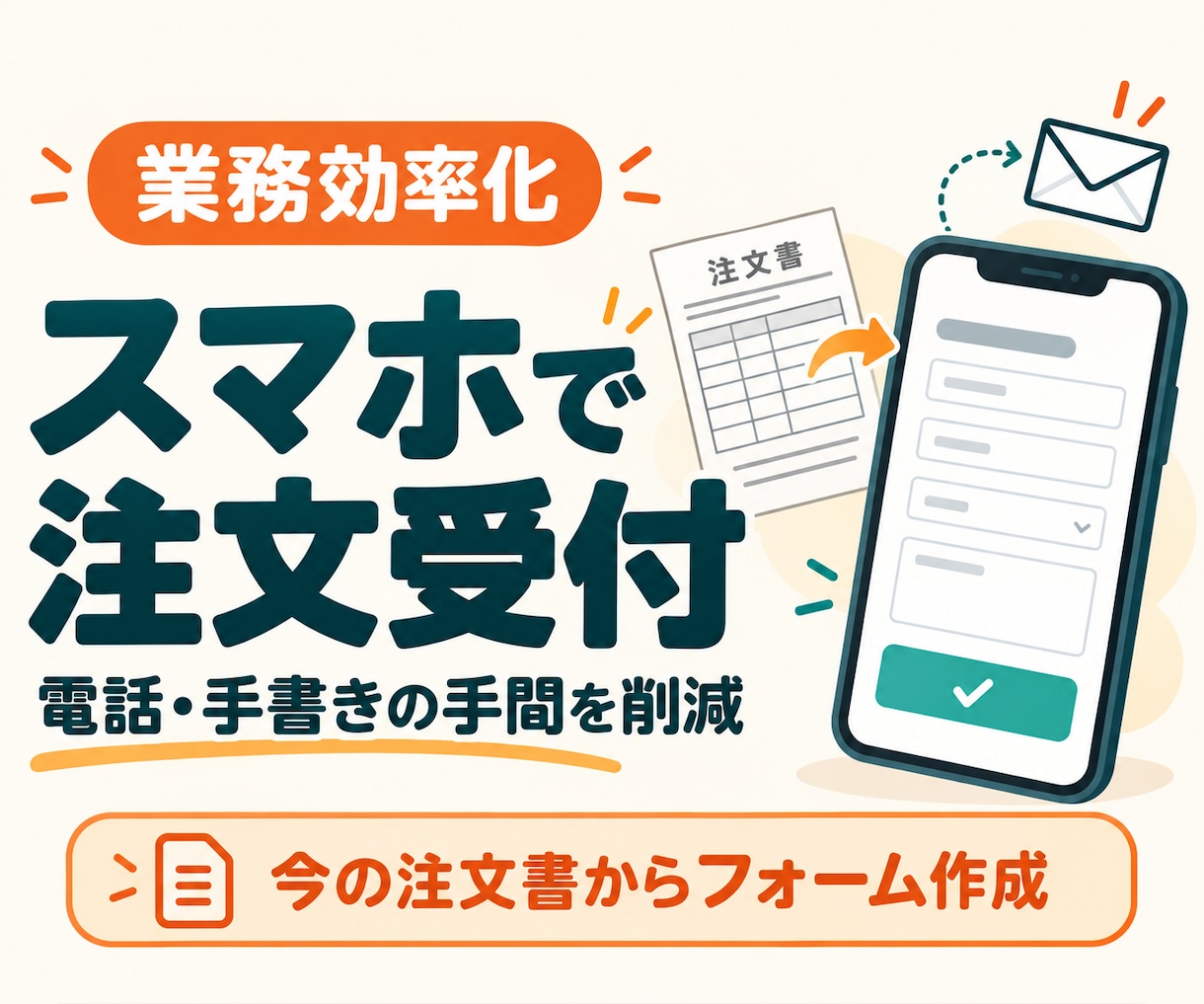 紙や電話の注文をスマホから受注できるようにします 注文受付を効率化！電話対応・聞き取り・確認の手間を削減 イメージ1