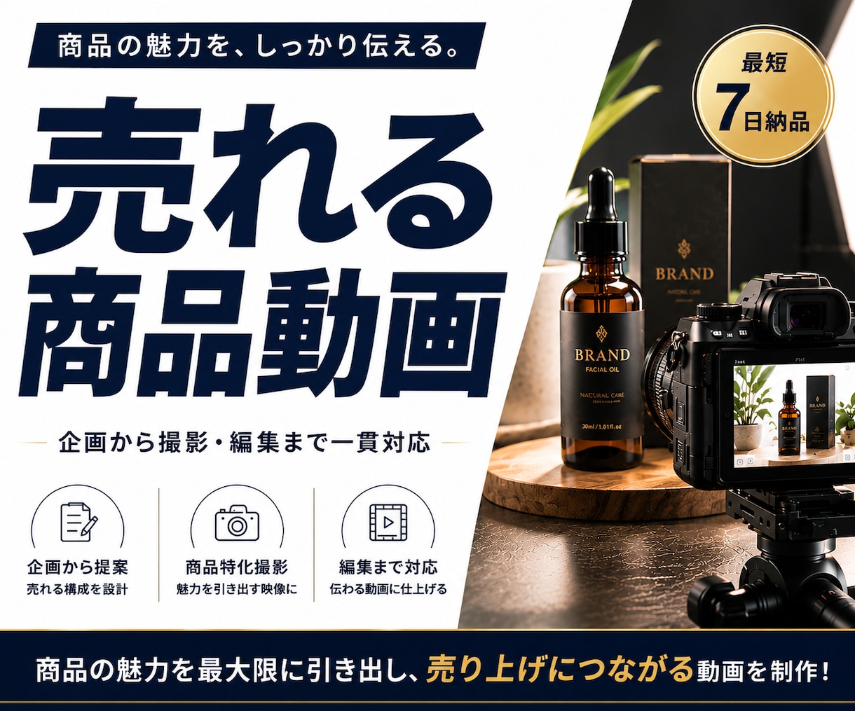 ECサイト・SNS・広告用の商品動画撮影編集します Amazon・楽天など！高画質でおしゃれな動画に仕上げます！ イメージ1