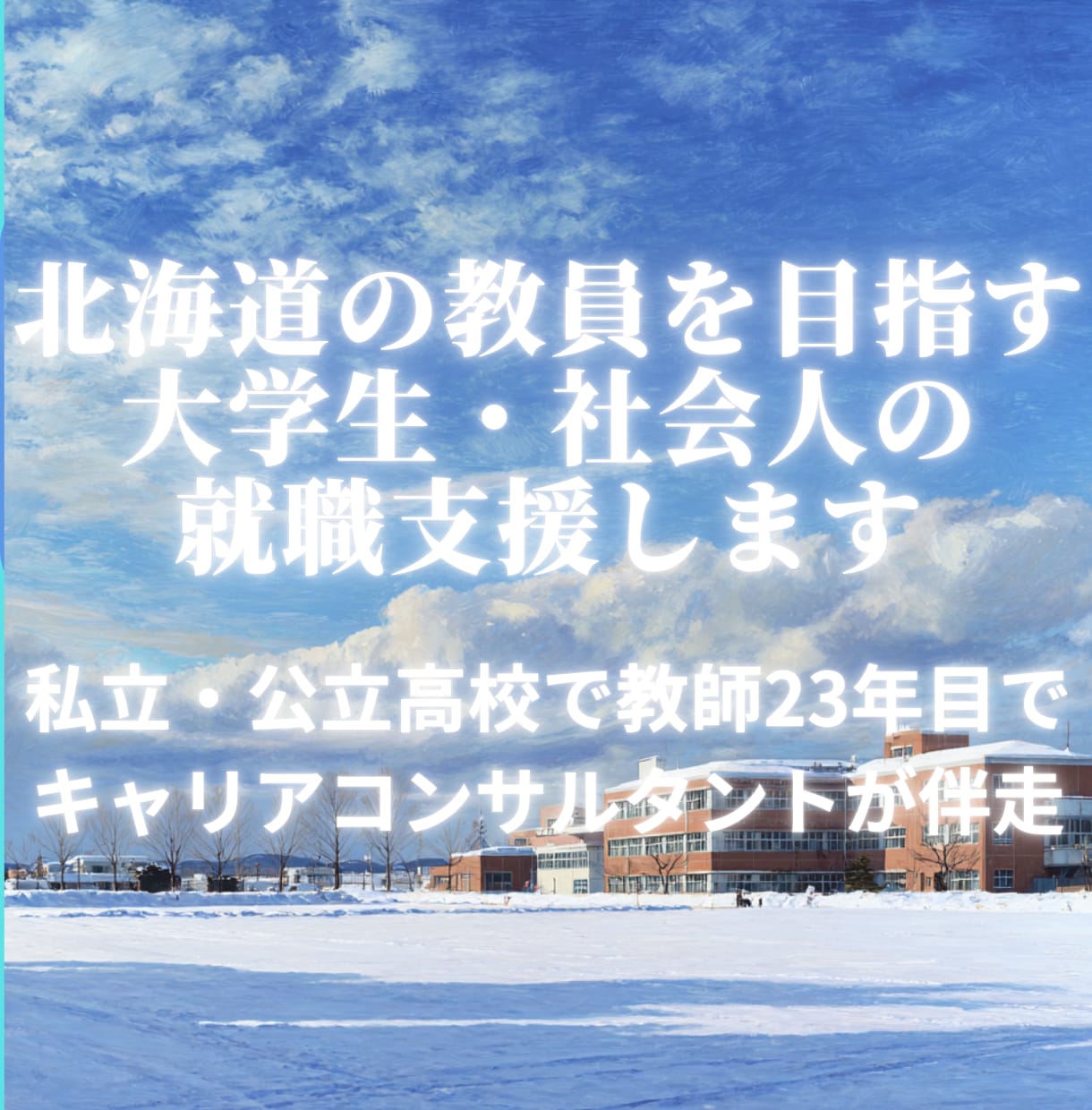 北海道の教員を目指す大学生・社会人の就職支援します 私立・公立高校で教師23年目×キャリアコンサルタントが伴走 イメージ1