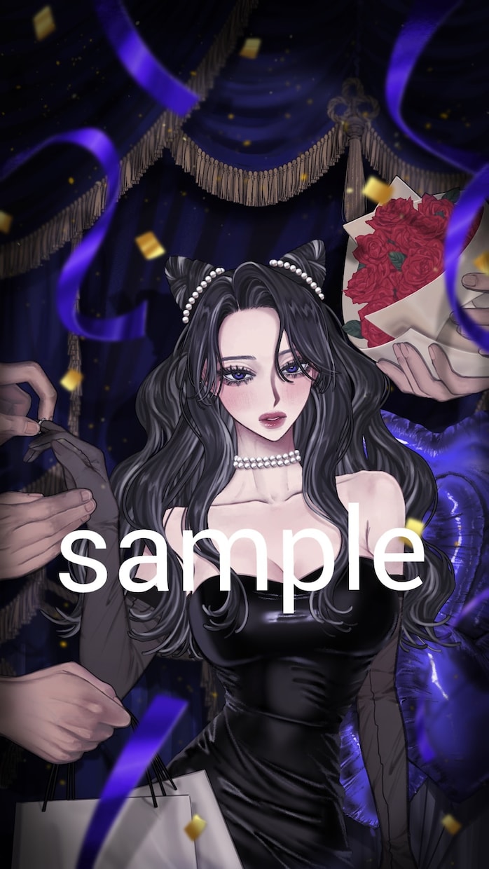 アイコン、イラスト制作します 綺麗で目力のある女の子が得意です。 イメージ1