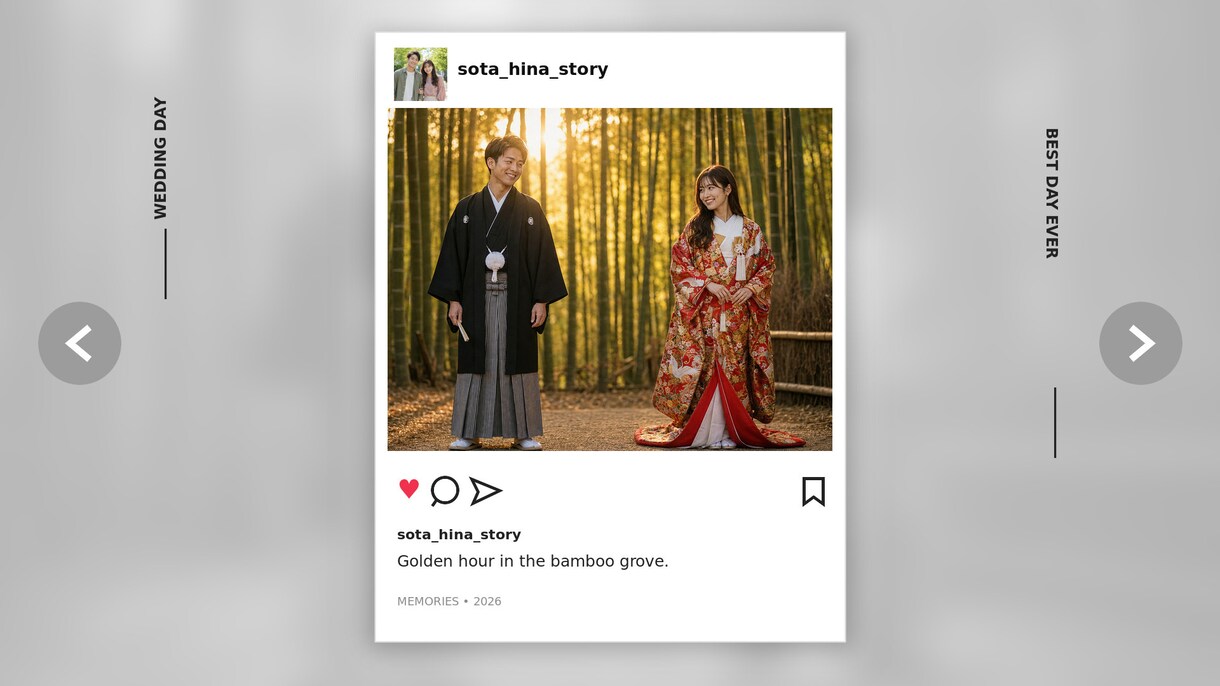 インスタ風プロフィールムービーを制作します 投稿をめくるような結婚式ムービーをお届けします イメージ7