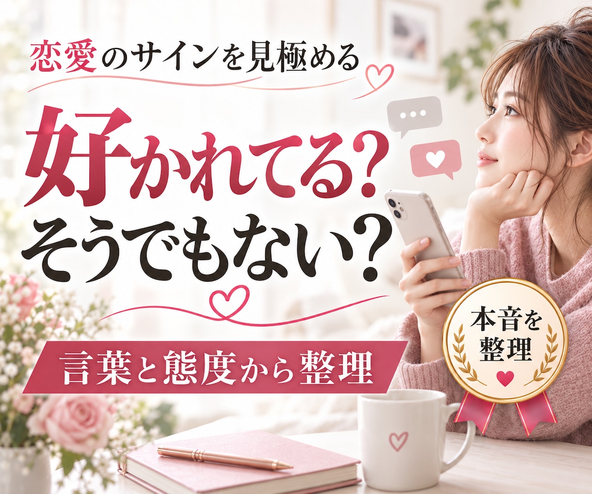 彼♡彼女の言動から恋愛の真実を洞察的に判定できます 好かれてる。そうでもない。どっち？ 究極の洞察的恋愛判定 イメージ2