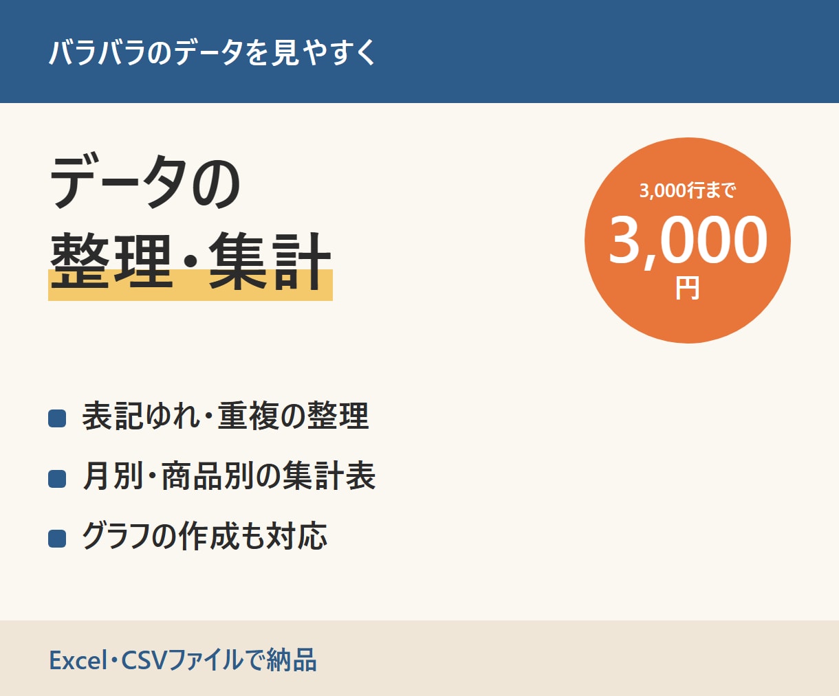 表データの整理・集計・グラフ作成をします 表記ゆれの統一・集計表・グラフ作成まで対応 イメージ1