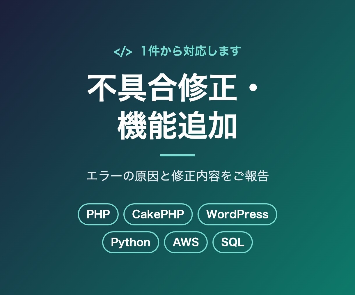 PHP・Pythonの不具合修正・機能追加をします エラー1件から対応｜原因と修正内容をご報告 イメージ1