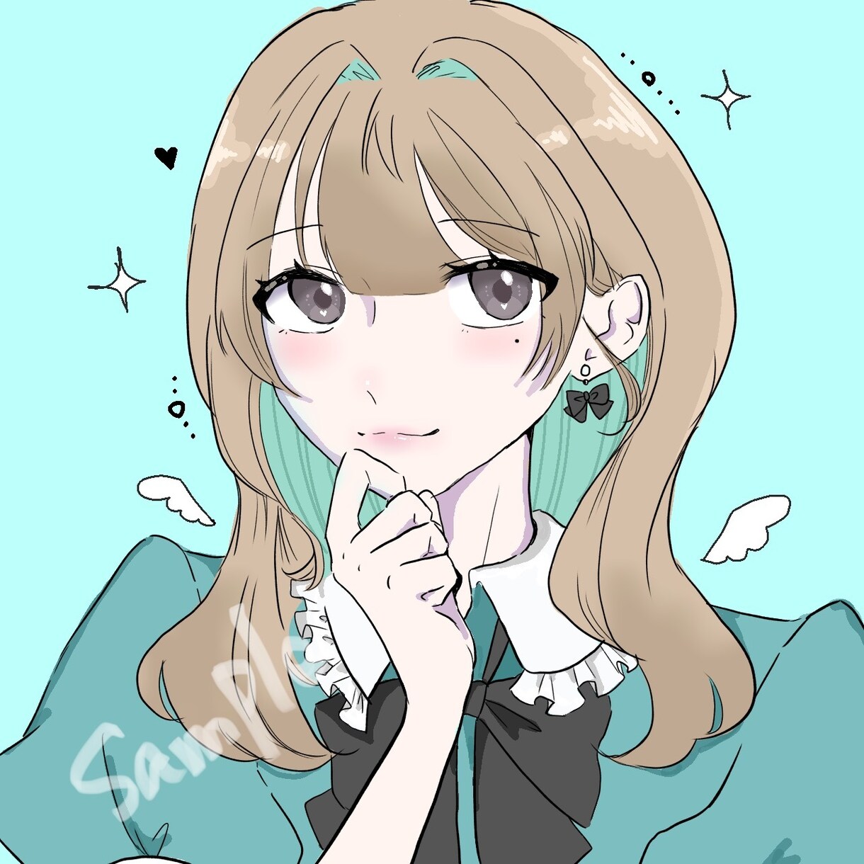 柔らかく優しい雰囲気のアイコンを描きます SNSや配信用にぴったりな胸上イラストを作成します！ イメージ1