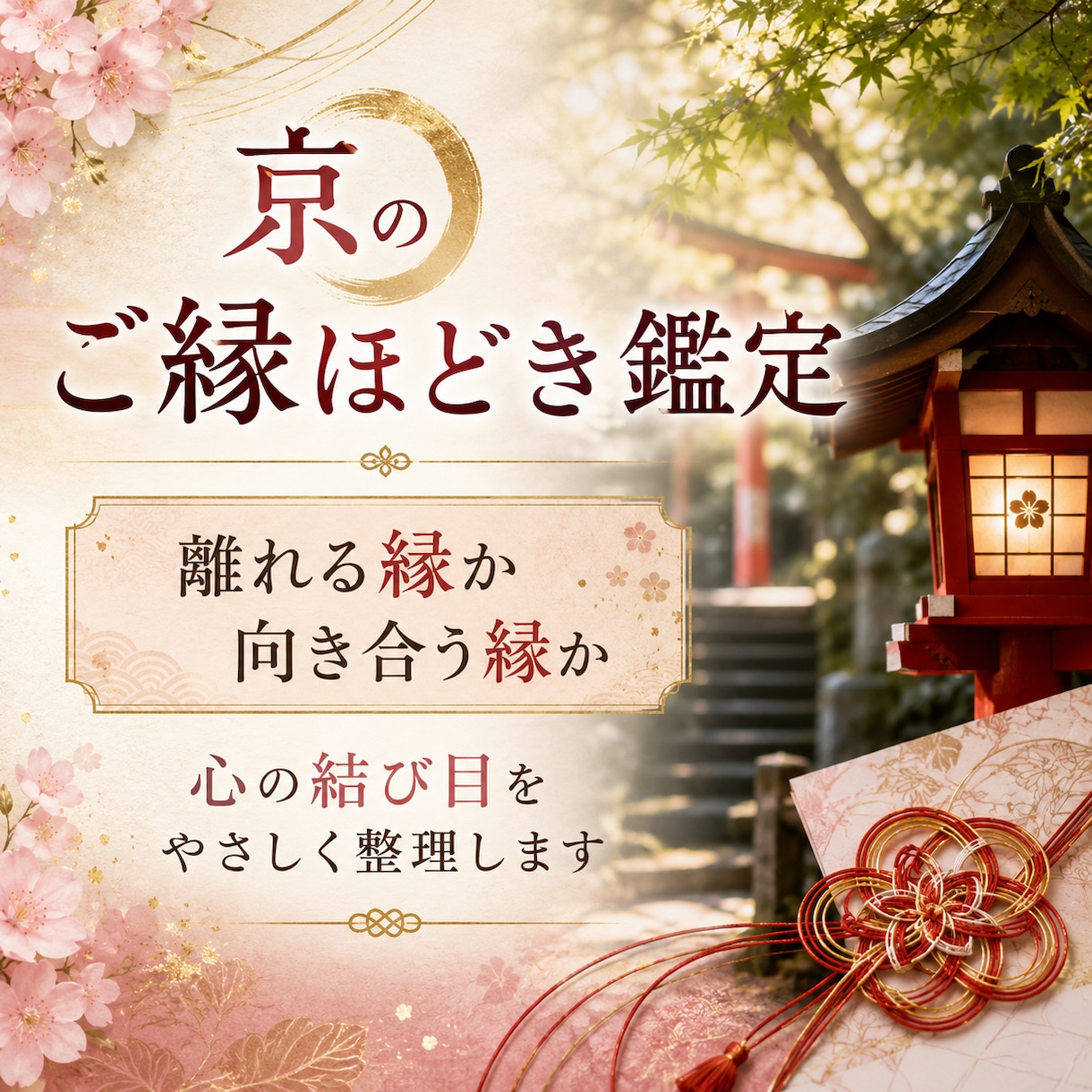 京のご縁ほどき鑑定で今の関係を整理しますます 離れる縁か、向き合う縁か。心の結び目をやさしくほどきます イメージ1