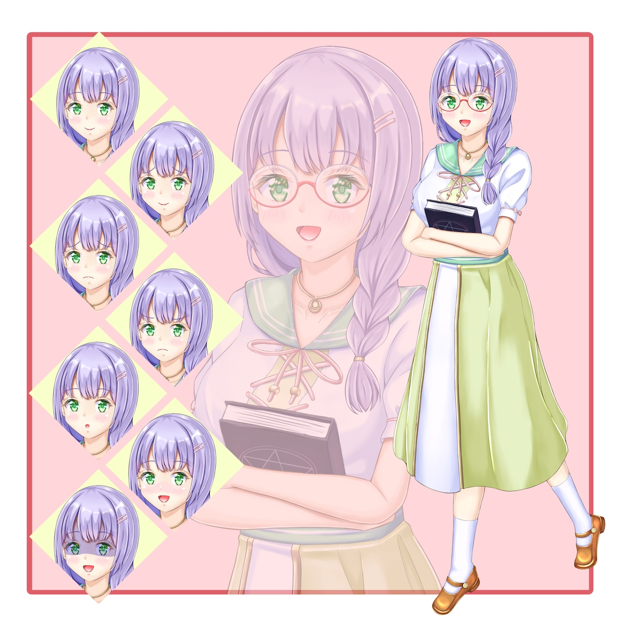 TRPGなどに使える文学少女の立ち絵販売します すぐにTRPGなどで使える立ち絵をお求めの方にオススメ イメージ1