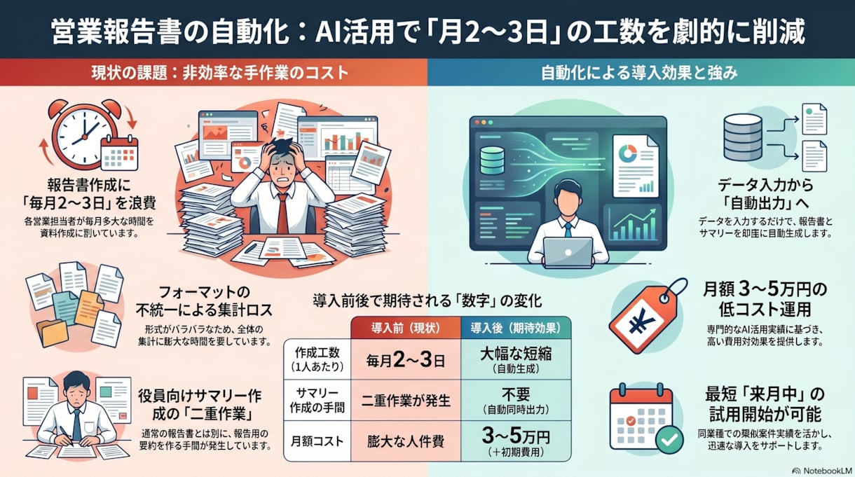 NotebookLMを活用した資料作成代行します 資料作成に時間を奪われない　AIで見やすい資料に整えます イメージ1
