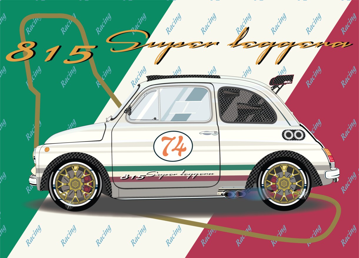 あなの愛車をミニマリストアートイラストで作成します カラーコーディネーターがコントラストで表現します！ イメージ6