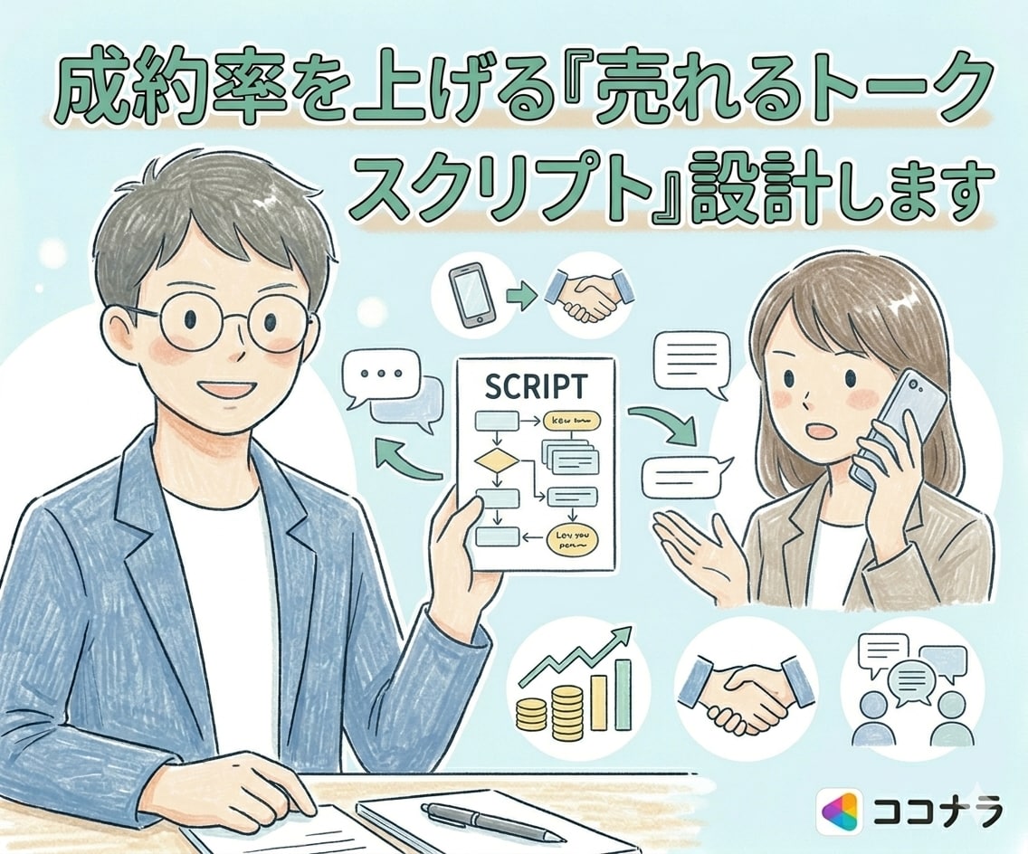 どんどん契約が取れるトーク・ツールを設計します 根性論は不要。営業17年のプロが、成約率を最大化します イメージ1