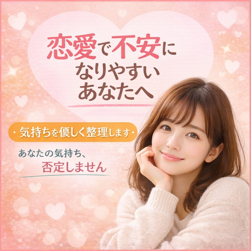 恋愛でモヤモヤしている気持ち、優しく整理します 正解じゃなくて“あなたの答え”を一緒に見つけましょう イメージ1