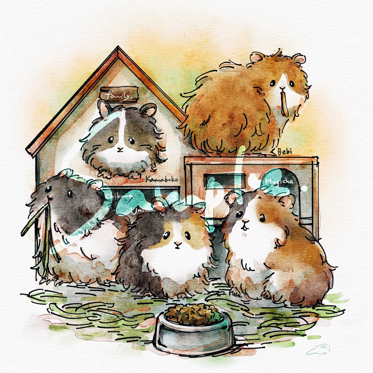 あたたかみのあるペットイラスト描きます 大切な家族を水彩風イラストに残しませんか？ イメージ3