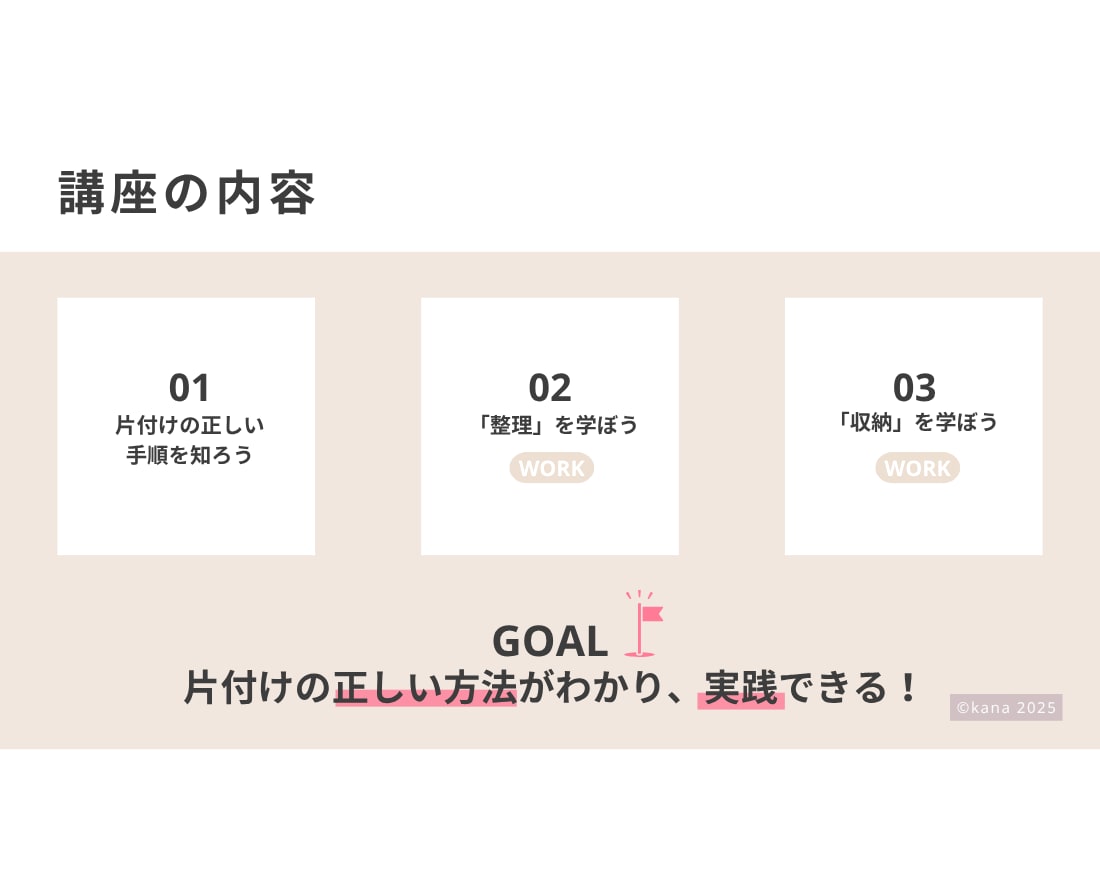 60分で学校では習わない「片付けの基本」教えます 片付けに挫折し続けている方へ、プロが本気で伝授します イメージ6
