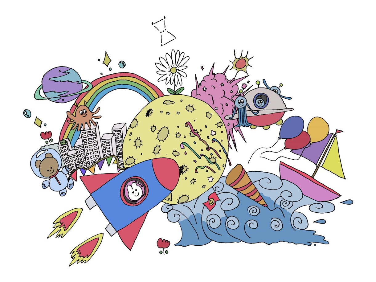 カラフルなイラスト作成します わくわくする不思議でPOPなイラスト イメージ4