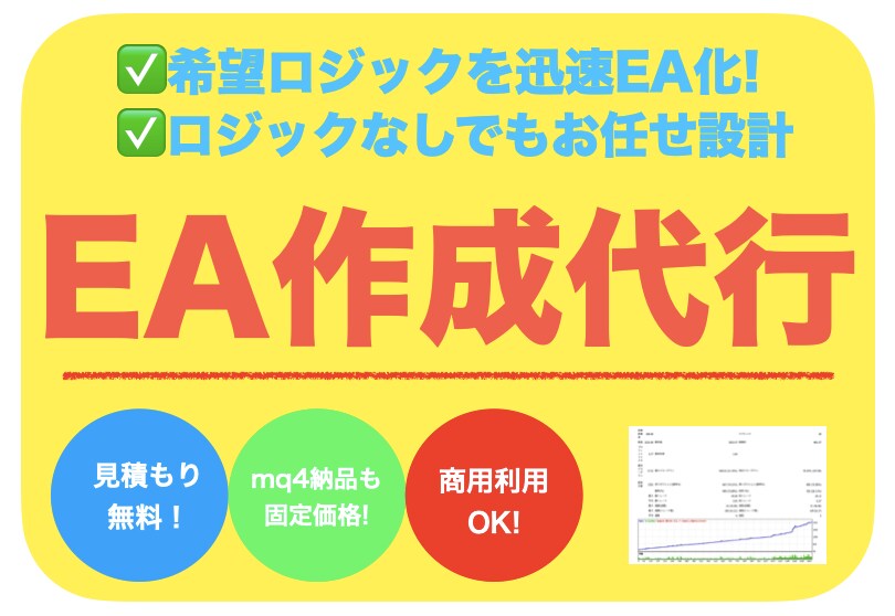 商用利用OK!MT4対応EAを作成します ロジックがなくてもおまかせで作成できます最短即日納品! イメージ1