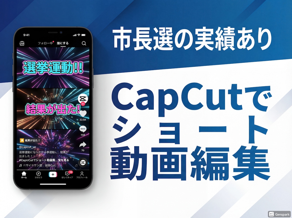 市長選動画担当がCapCutでショート動画作ります SNS運用の経験を活かし、最後まで飽きさせない編集を届けます イメージ1