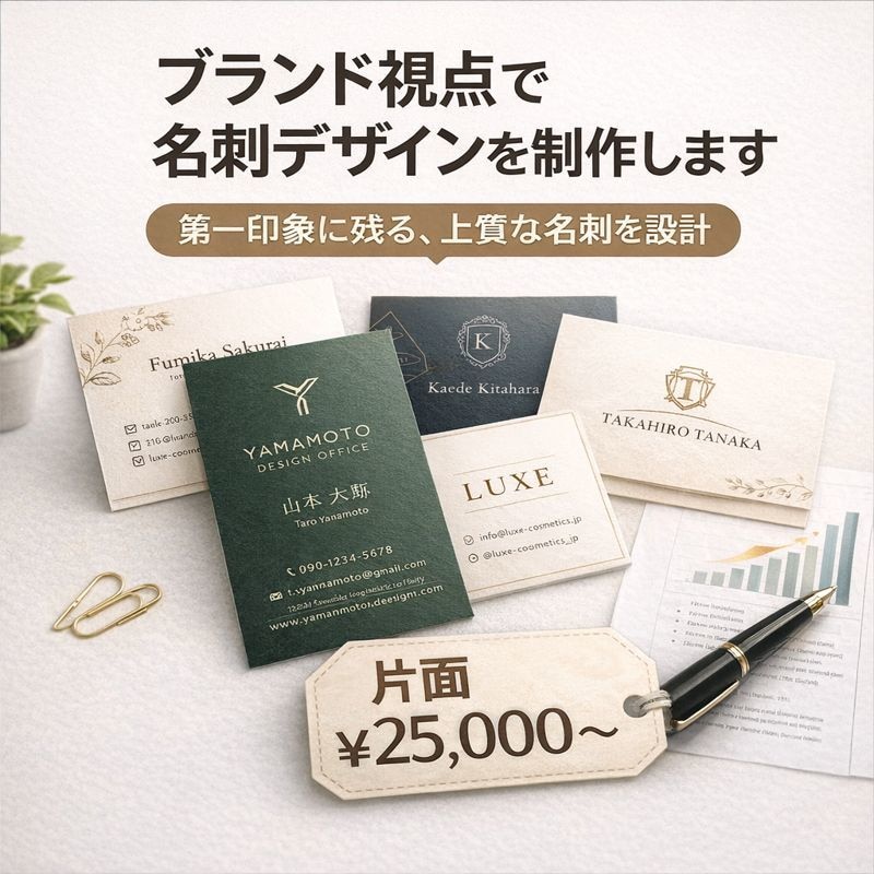 ブランド視点で名刺デザインを制作します 第一印象に残る、上質な名刺を設計 イメージ1