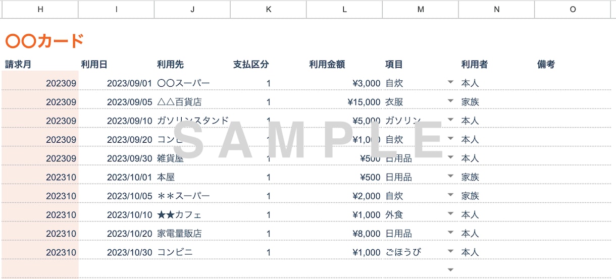 あなたの家計簿まとめます CSVを貼り付けるだけでほぼ自動的に数字を出せます！ イメージ4