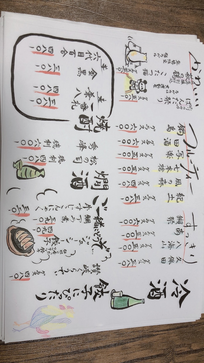 POP・メニュー・赤枠手書きでいろいろつくります 飲食店さま必見！味のある手書きの販促物をつくります イメージ4